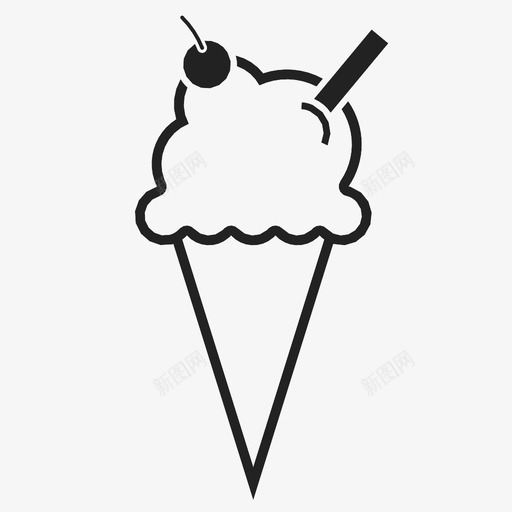 冰淇淋筒甜的夏天的图标svg_新图网 https://ixintu.com 乳制品 冰淇淋筒 冷的 夏天的 招待 甜点 甜的 糖 软的服务 食物