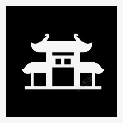 大门外寺庙唐人街寺庙标牌图标高清图片