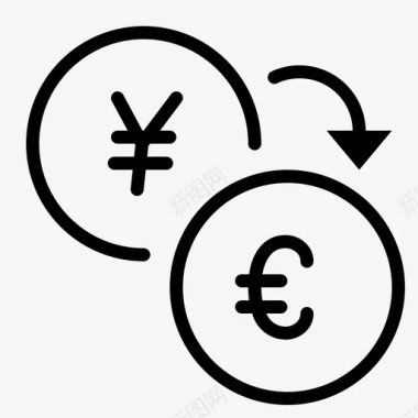 日元兑欧元国家货币图标图标