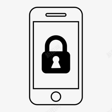 智能手机锁安全加图标图标