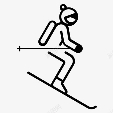 自由行滑雪运动已售图标图标