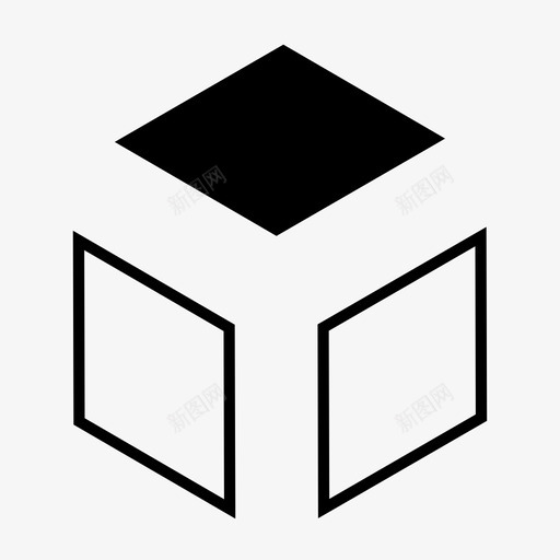 立方体顶部板形状图标svg_新图网 https://ixintu.com 三维 六面体 块 实体 展开 形状 板 模具 立方体形状 立方体顶部