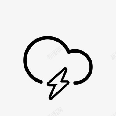 闪电云闪电电力图标图标