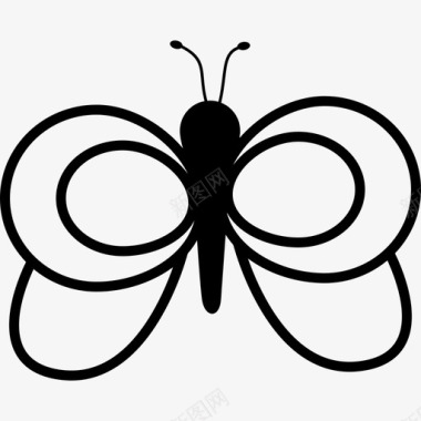 有圆形翅膀轮廓的蝴蝶动物蝴蝶图标图标