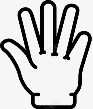 五个手指手手势图标图标