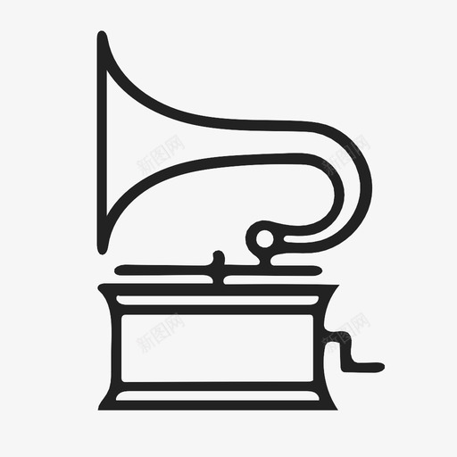 留声机经典喇叭图标svg_新图网 https://ixintu.com 喇叭 录音机 扩音器 留声机 经典 老歌 音乐