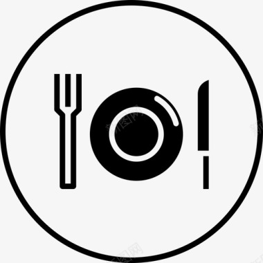 餐桌设置晚餐菜肴图标图标