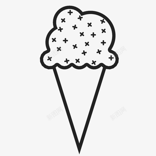 冰淇淋筒甜的夏天图标svg_新图网 https://ixintu.com 冰淇淋筒 冷 凝胶 勺 华夫饼 夏天 热的 甜的 雪伯特 风味 食物