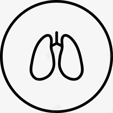 肺医用圆线图标图标
