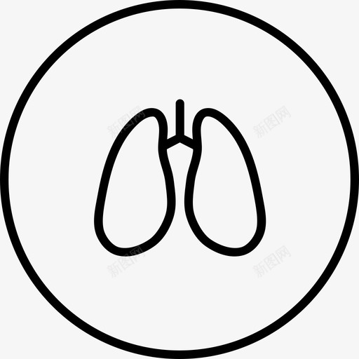 肺医用圆线图标svg_新图网 https://ixintu.com 医用圆线 肺