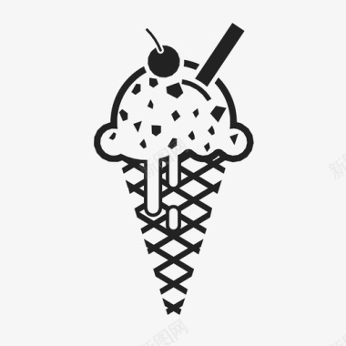 冰淇淋筒多个标记图标图标