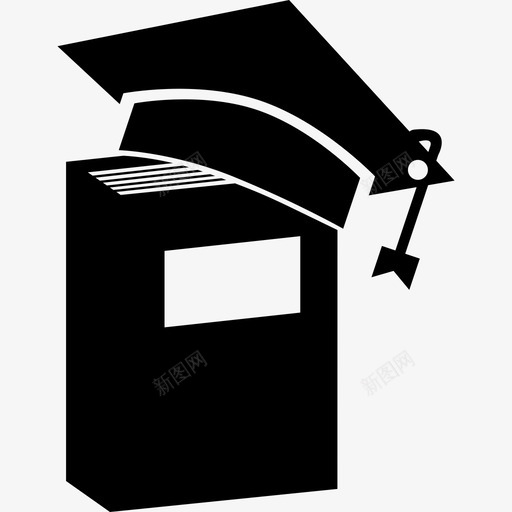 毕业帽在书的垂直位置教育学术2图标svg_新图网 https://ixintu.com 学术2 教育 毕业帽在书的垂直位置