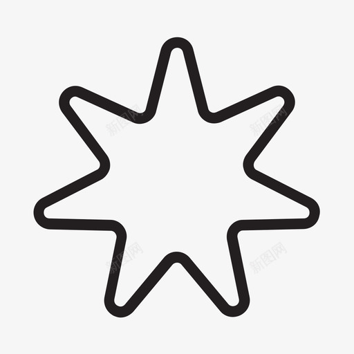 星星七点星图像图标svg_新图网 https://ixintu.com 七点星 图像 星星 直线