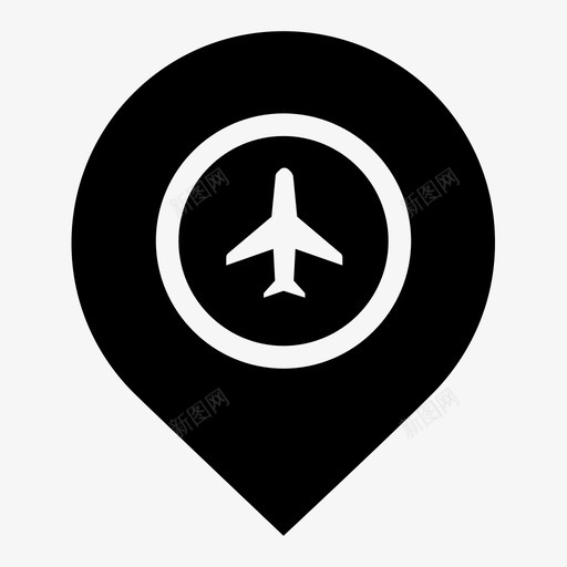 机场航空空中图标svg_新图网 https://ixintu.com gps 地理位置 指示器 机场 港口 空中 航空 飞机 飞机针