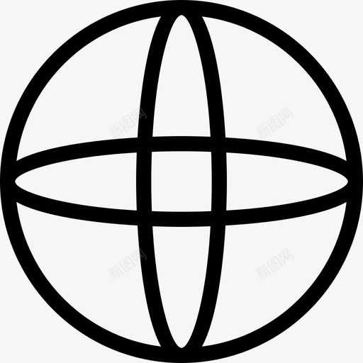 球体三维圆形图标svg_新图网 https://ixintu.com 三维 世界 几何体 圆形 地球 形状 形状线图标 球体