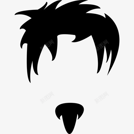 年轻男性头上留着不规则的短发和小胡子造型发廊图标svg_新图网 https://ixintu.com 发廊 年轻男性头上留着不规则的短发和小胡子 造型