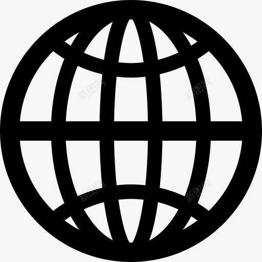 地球仪网格界面符号基本图标svg_新图网 https://ixintu.com 地球仪网格界面符号 基本图标