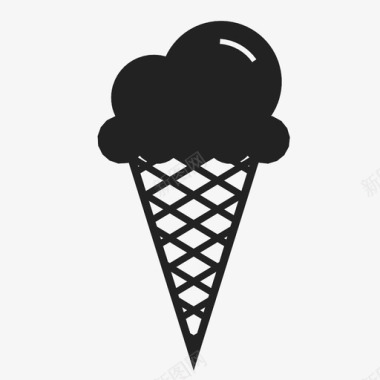 冰淇淋筒夏季减量图标图标
