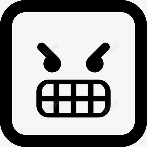 非常愤怒的表情符号方块脸界面情绪方块图标svg_新图网 https://ixintu.com 情绪方块 界面 非常愤怒的表情符号方块脸