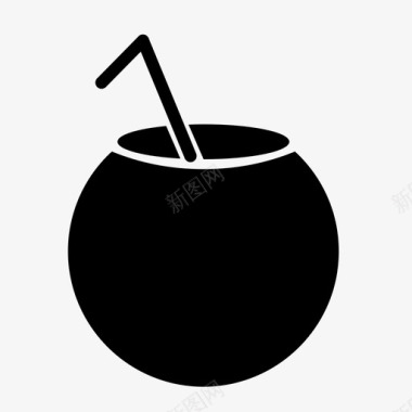 椰子夏天棕榈树图标图标