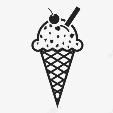 冰淇淋筒夏季信号图标图标