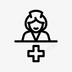护士办公医院接待处诊所办公桌图标高清图片