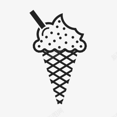 冰淇淋筒夏天标志图标图标