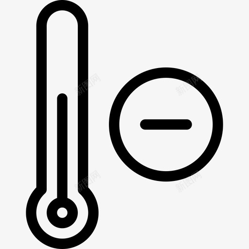 温度降低寒冷冷却图标svg_新图网 https://ixintu.com 不升温 冷却 天气 天气线图标 寒冷 温度计 温度降低 负片 预报
