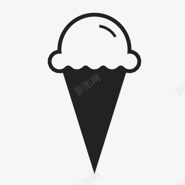 冰淇淋筒华夫饼甜的图标图标