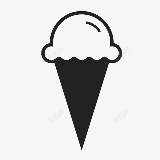 冰淇淋筒华夫饼甜的图标svg_新图网 https://ixintu.com 冰淇淋筒 冷冻的 冷的 华夫饼 夏天的 热的 甜点 甜的 糖 酸奶 食物