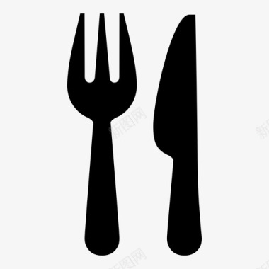 叉子和刀银器餐具图标图标