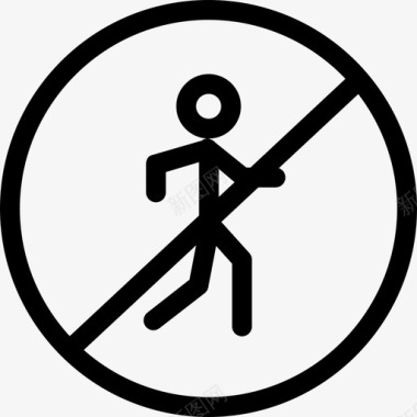 禁止行走停止静止图标图标