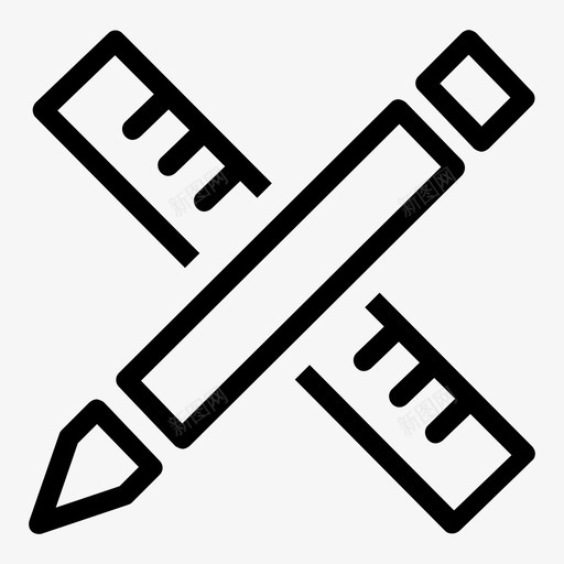 笔和尺工具文具图标svg_新图网 https://ixintu.com 展示件 工具 平面设计 文具 文章 材料 沟通设计 笔和尺 绘画 设计师必备卷1