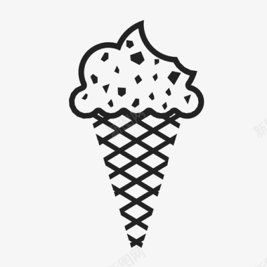 冰淇淋筒夏天信号图标图标