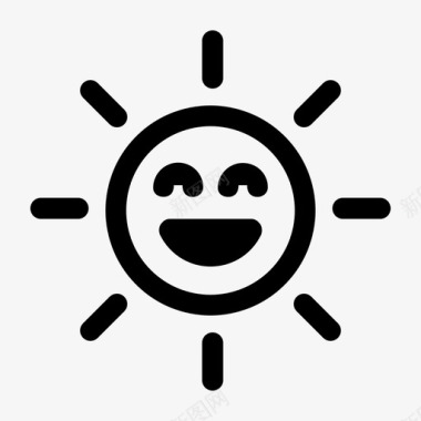 太阳微笑符号图标图标