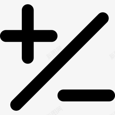 带斜线的加号和减号的数学基本符号mathbertmathematics图标图标