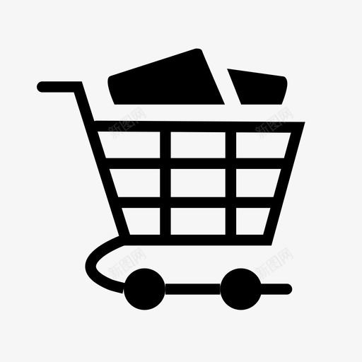 购物车结账食品杂货图标svg_新图网 https://ixintu.com 东西 商品 商店 摊位 结账 购物车 轮子 钱 食品杂货