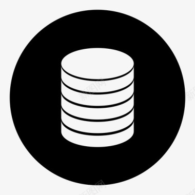 数据库存储硬币堆图标图标