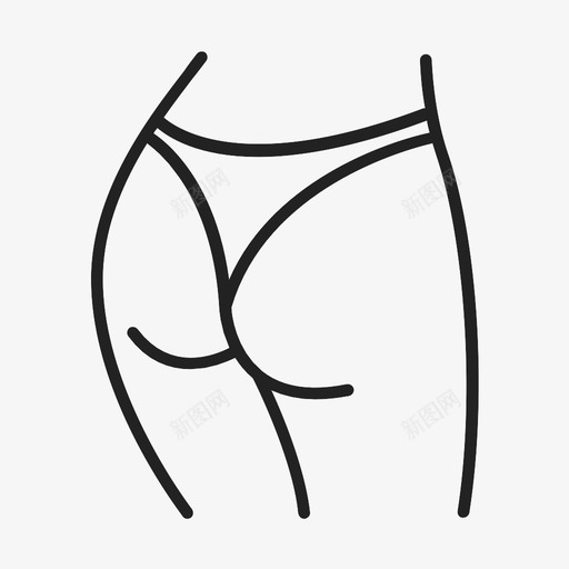臀部脸颊内裤图标svg_新图网 https://ixintu.com 丁字裤 内衣 内裤 女人 脸颊 腰部 臀部