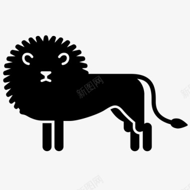 狮子豹鬃毛图标图标
