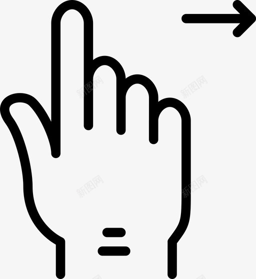 向右滑动单击手指图标svg_新图网 https://ixintu.com 单击 向右滑动 手 手势 手指 滑动 点击 移动 粉碎图标手势轮廓
