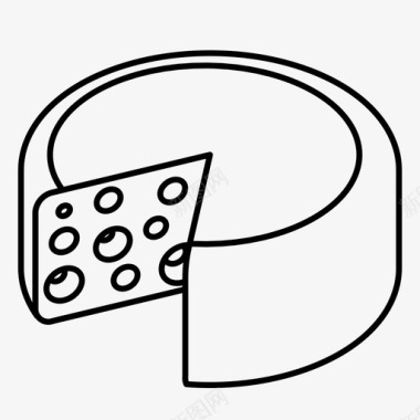 带孔奶酪早餐奶酪形式图标图标