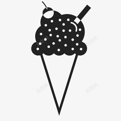 冰淇淋筒夏季洒图标svg_新图网 https://ixintu.com 冰淇淋筒 冷 夏季 巧克力 樱桃 洒 甜点 风味 食物 香草