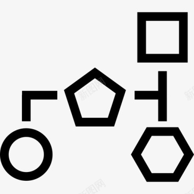 具有几何基本形状轮廓的分块方案图标图标