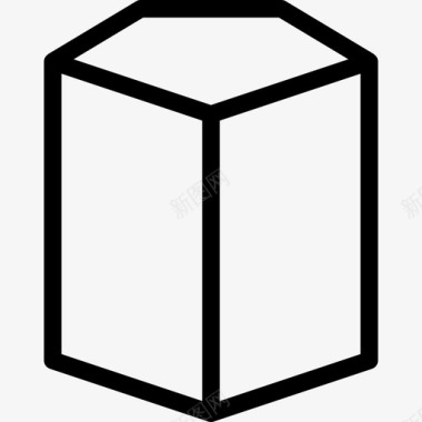 六角圆柱侧面形状图标图标