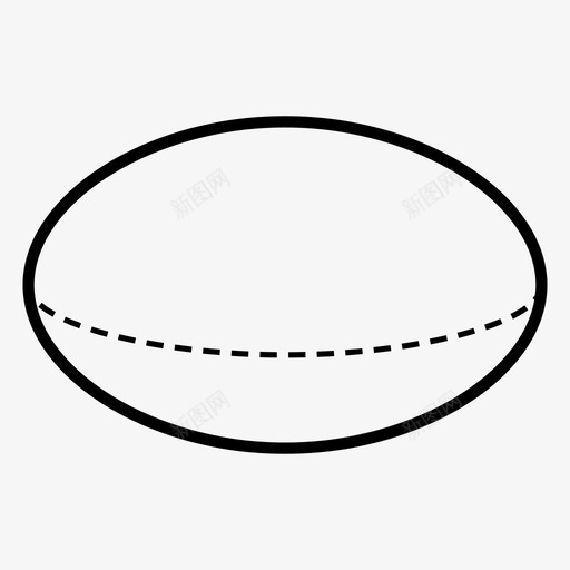 椭球体技术图纸高图标svg_新图网 https://ixintu.com 3d 减法 加法 另一个 并集 形状 技术图纸 椭球体 高