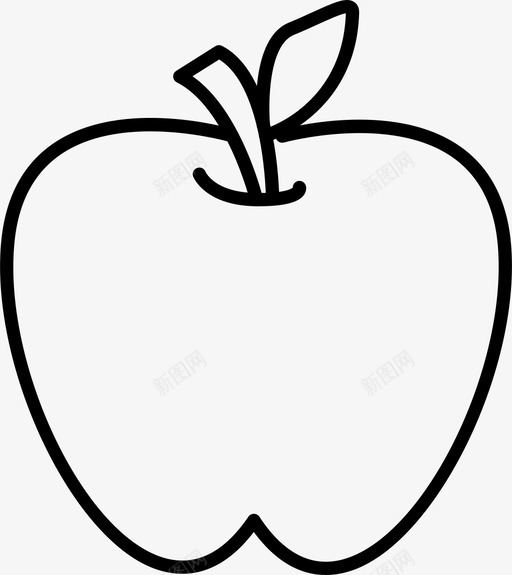 苹果水果绿色图标svg_新图网 https://ixintu.com 叶子 学习 学校 学校和办公用品 教师 水果 红色 绿色 苹果 茎