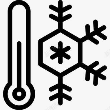 寒冷的温度冬天天气图标图标