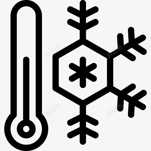 寒冷的温度冬天天气图标svg_新图网 https://ixintu.com 下雪 低于平均值 冬天 冰冻 向下 天气 天气线图标 寒冷的温度 轻快 预报 颤抖