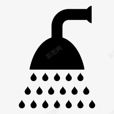 淋浴喷水淋浴头图标图标